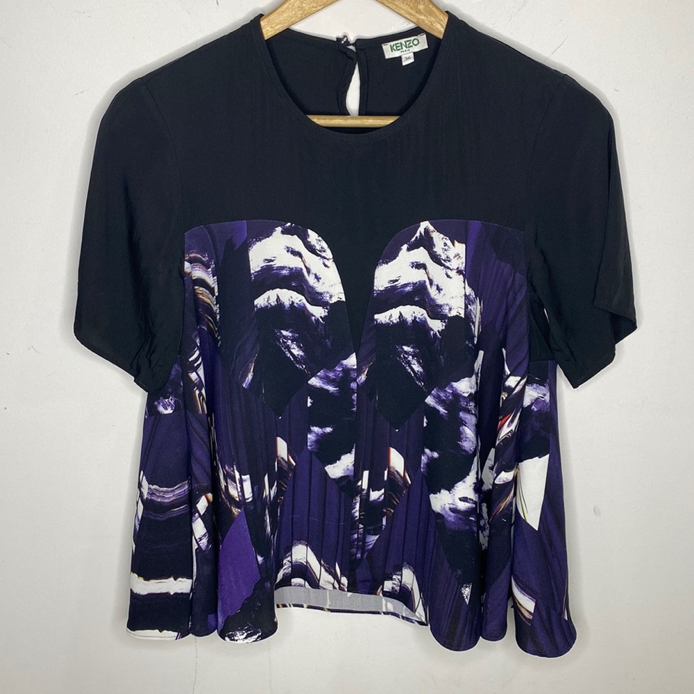 Kenzo Paris Mountains Short Sleeve Swing Top size xs